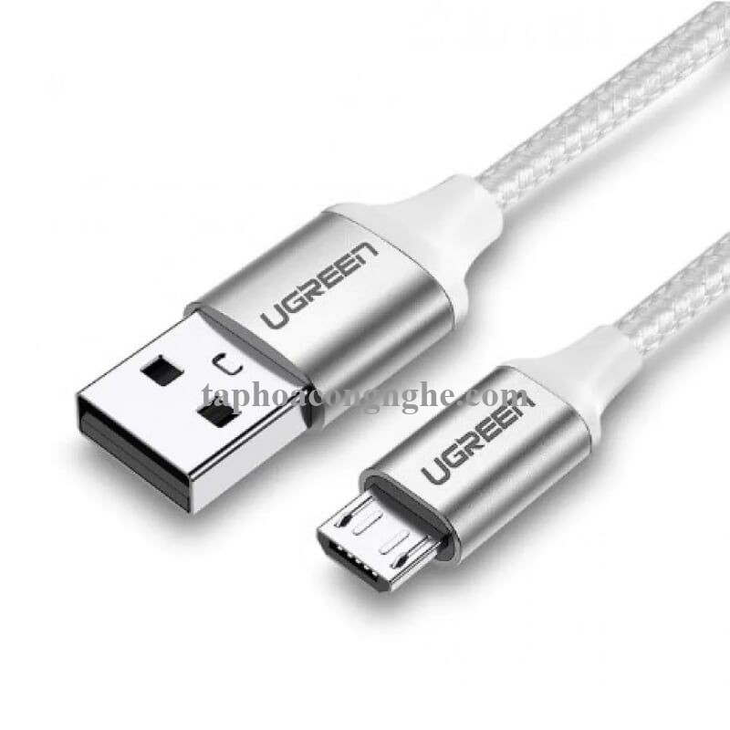 Ugreen 60150 0.5m Cáp micro usb 2.0 bọc nhôm chống nhiễu US290 30060150